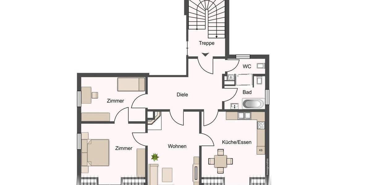 Etagenwohnung Ludwigsburg Süd - 3 Zimmer, 91 m&sup2;, 469.000&euro; | Angebot:25746158