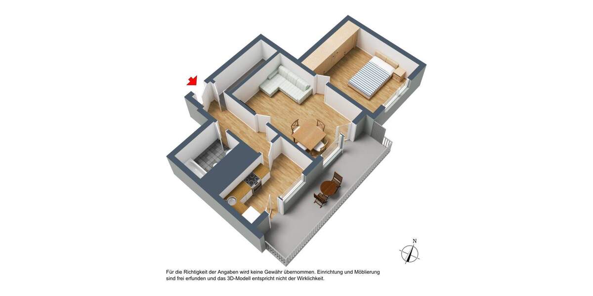 Etagenwohnung Stuttgart Rot - 2 Zimmer, 60 m&sup2;, 185.000&euro; | Angebot:25769141