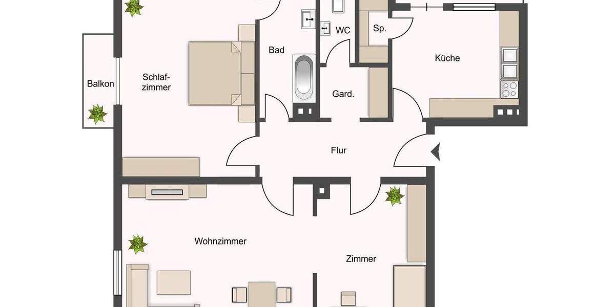Etagenwohnung Waiblingen - 3 Zimmer, 92 m&sup2;, 259.000&euro; | Angebot:25744276