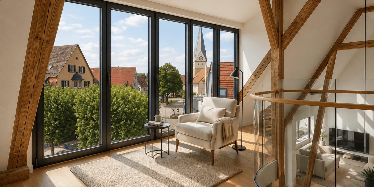 „Haus auf dem Haus“ – gesamtes Dachgeschoss mit kompletter Bühne und außergewöhnlichem Ausbaupotenzi - Dachgeschoßwohnung Weilheim an der Teck | Angebot:27532420
