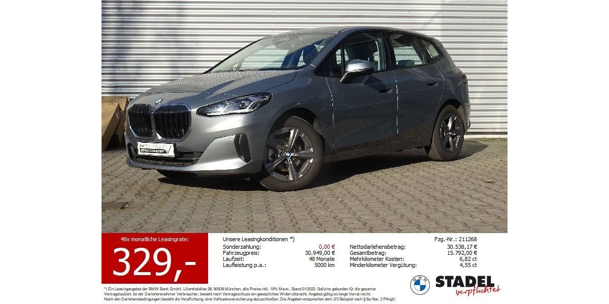 BMW 220 Active Tourer 13.267 km 28.925 &euro; Bietigheim-Bissingen 74321