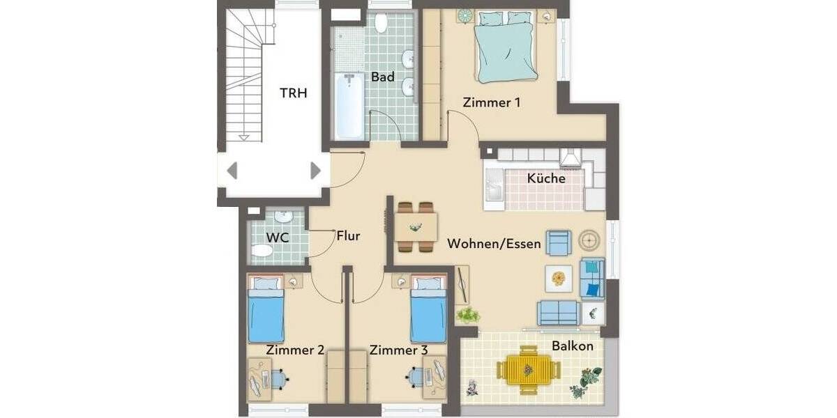Etagenwohnung Marbach - 4 Zimmer, 83 m&sup2;, 599.000&euro; | Angebot:25664991