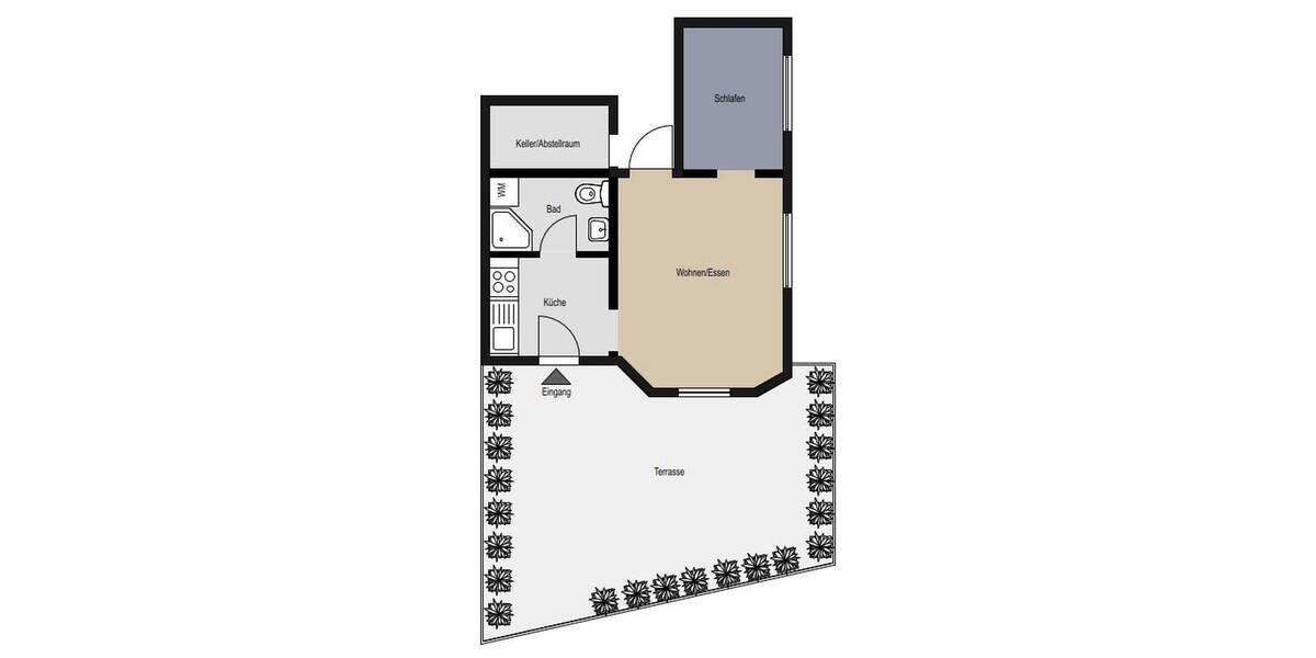 Etagenwohnung Stuttgart Süd - 2 Zimmer, 40 m&sup2;, 199.000&euro; | Angebot:26702658