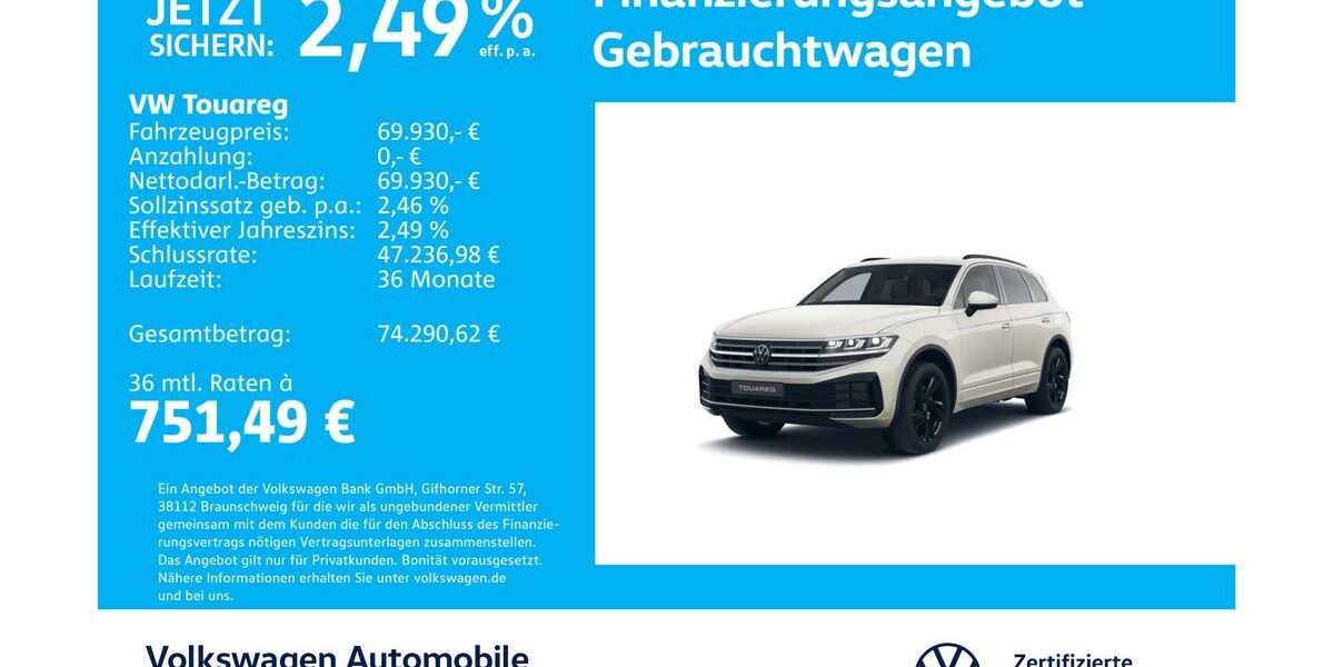VW Touareg 6.975 km 68.930 &euro; Stuttgart-Wangen 70188
