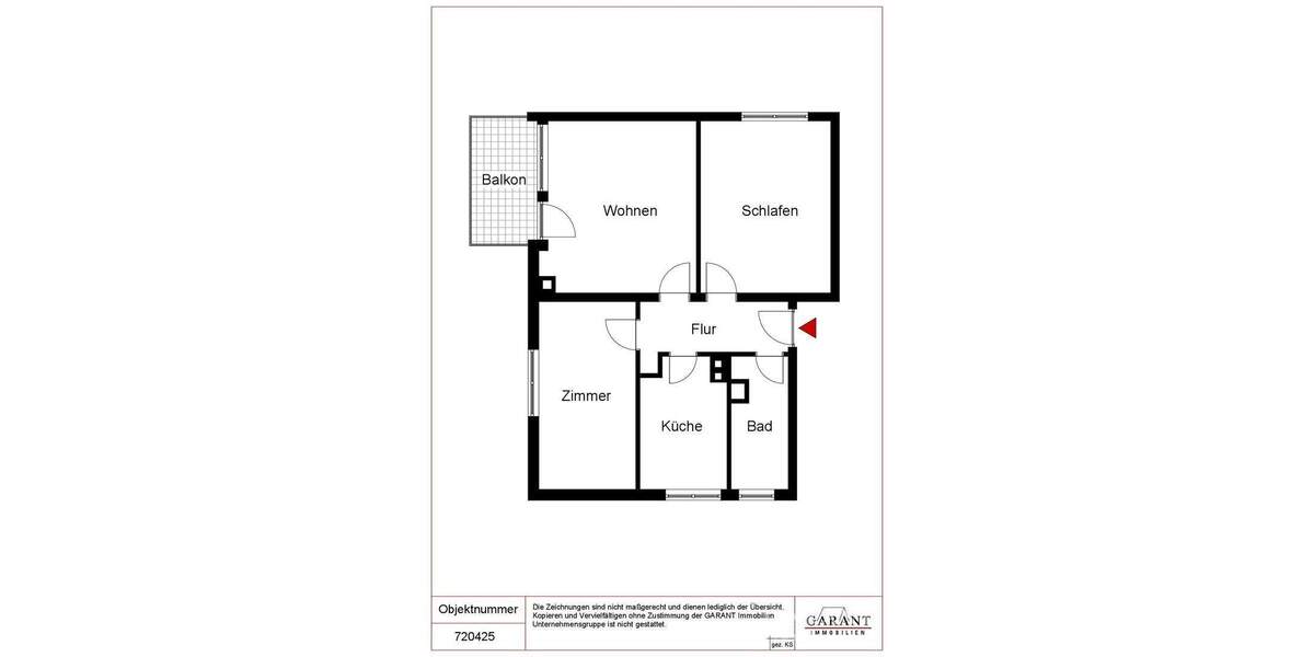 Etagenwohnung Ludwigsburg Eglosheim - 3 Zimmer, 63 m&sup2;, 260.000&euro; | Angebot:25730294