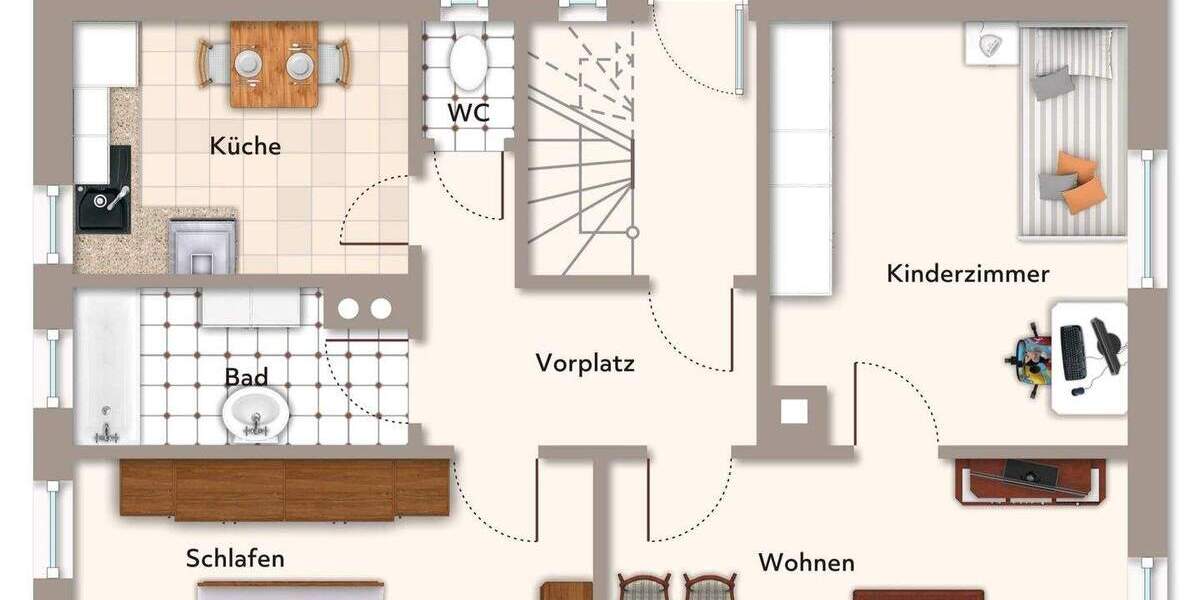 Etagenwohnung Stuttgart Feuerbach - 3 Zimmer, 66 m&sup2;, 187.000&euro; | Angebot:25685787