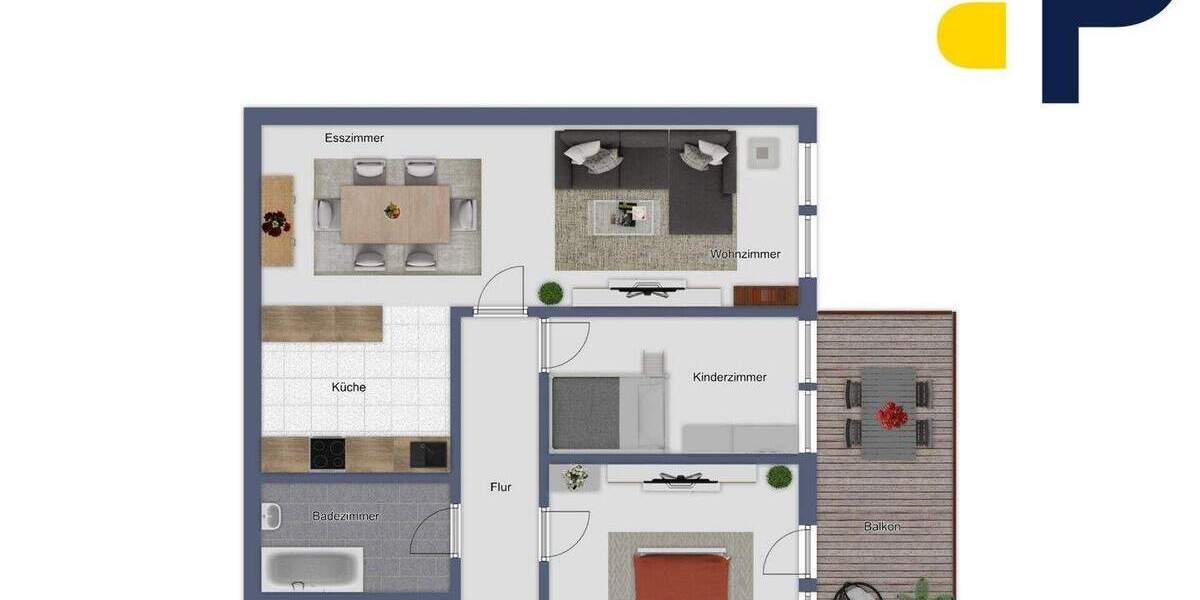 Etagenwohnung Ludwigsburg Mitte - 3 Zimmer, 80 m&sup2;, 275.000&euro; | Angebot:25802184