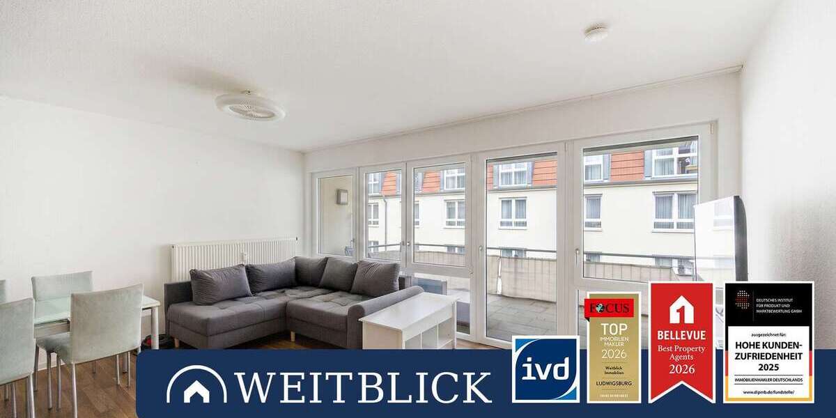 Etagenwohnung Ludwigsburg Eglosheim - 2 Zimmer, 57 m&sup2;, 1.050&euro; | Angebot:26756985