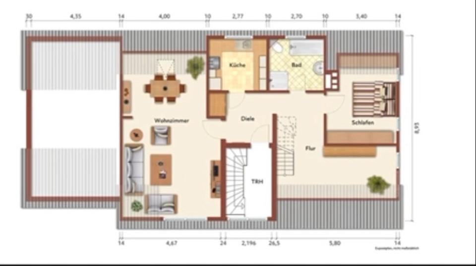 Dachgeschoßwohnung Deizisau - 3.5 Zimmer, 90 m&sup2;, 1.200&euro; | Angebot:25923476
