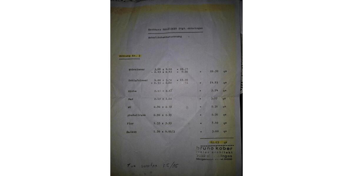 Etagenwohnung Stuttgart Fasanenhof-Ost - 2 Zimmer, 62 m&sup2;, 1.150&euro; | Angebot:24896300