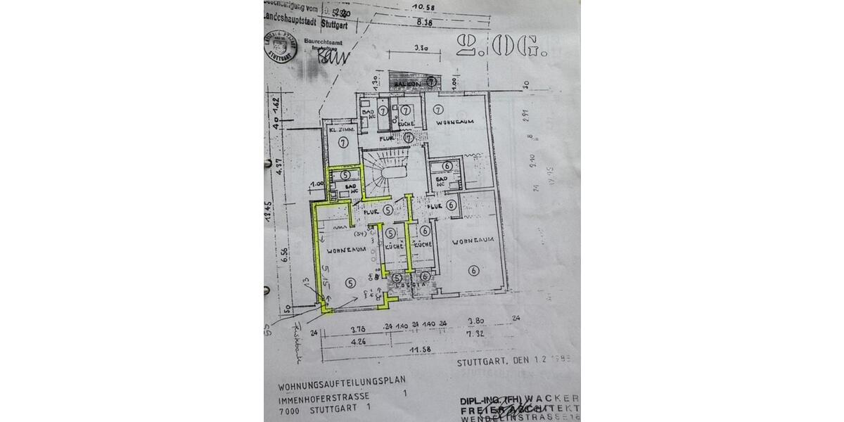 Etagenwohnung Stuttgart Lehen - 1 Zimmer, 36 m&sup2;, 209.000&euro; | Angebot:24921066