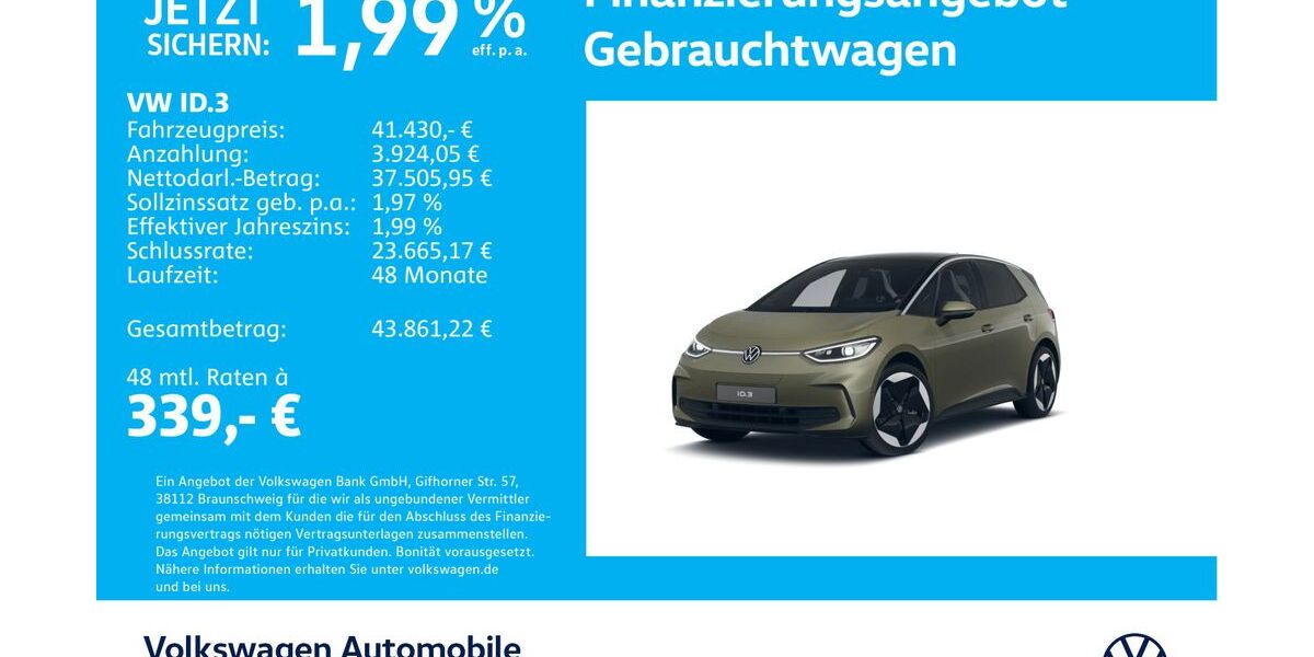 VW ID.3 5.058 km 41.430 &euro; Stuttgart-Wangen 70188