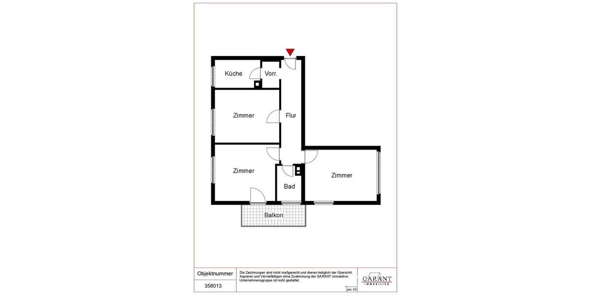 Etagenwohnung Stuttgart Feuerbach - 3 Zimmer, 81 m&sup2;, 385.000&euro; | Angebot:25707819