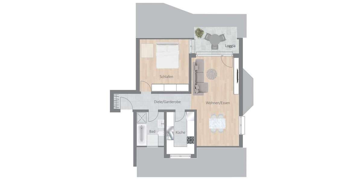 Etagenwohnung Pleidelsheim - 2.5 Zimmer, 60 m&sup2;, 850&euro; | Angebot:26693247