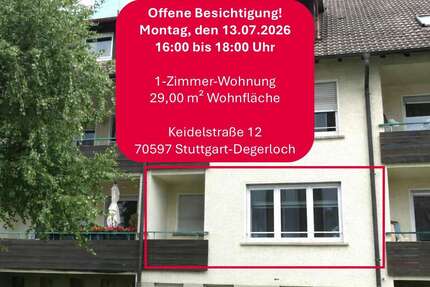 Wohnung Stuttgart Degerloch - 1 Zimmer, 29 m&sup2;, 148.000&euro; | Angebot:26978616