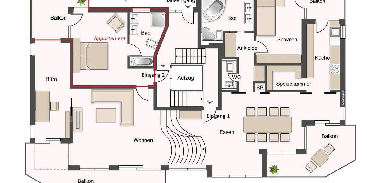 Etagenwohnung Stuttgart Süd - 4 Zimmer, 210 m&sup2;, 1.690.000&euro; | Angebot:25749367