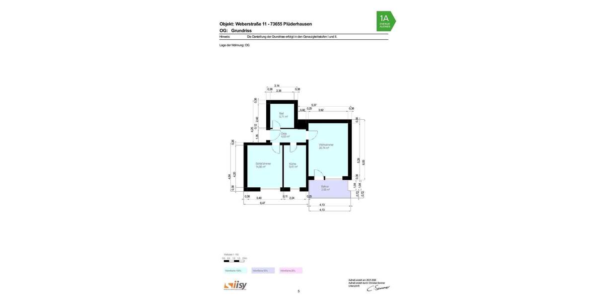 Etagenwohnung Plüderhausen - 2 Zimmer, 58 m&sup2;, 159.000&euro; | Angebot:25797462