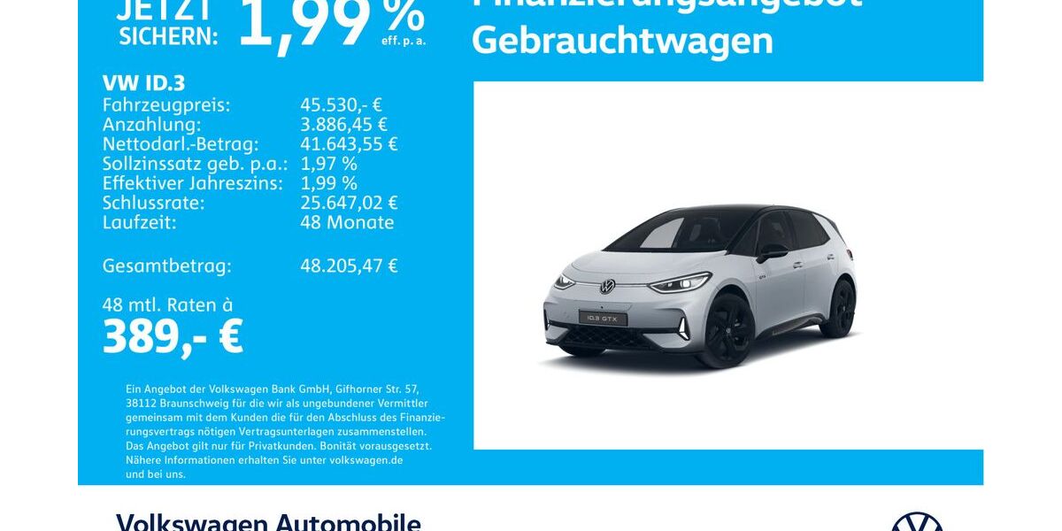 VW ID.3 4.730 km 45.530 &euro; Stuttgart-Feuerbach 70469