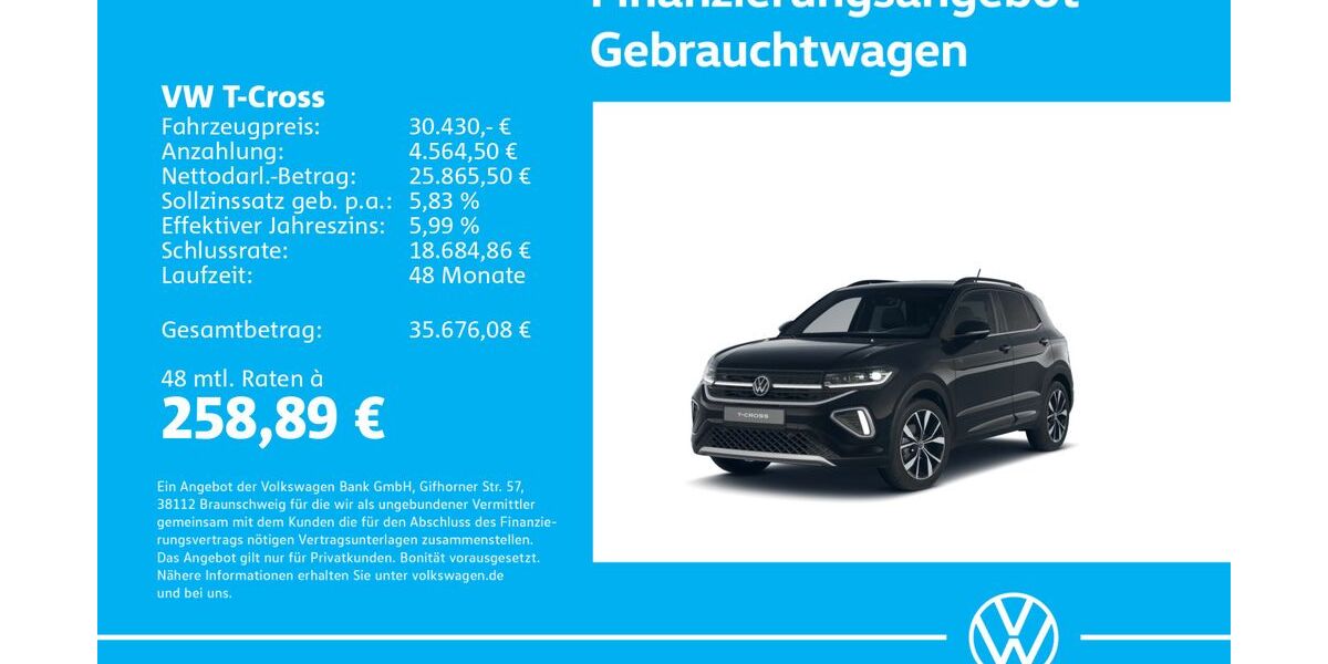 VW T-Cross 1.505 km 29.930 &euro; Stuttgart-Wangen 70188