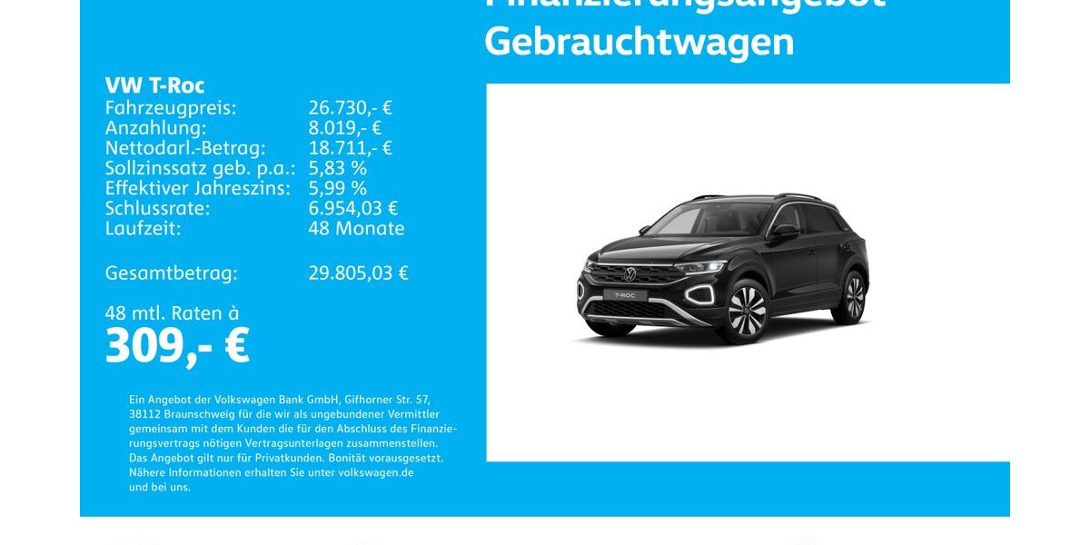 VW T-Roc 31.244 km 26.730 &euro; Stuttgart-Wangen 70188