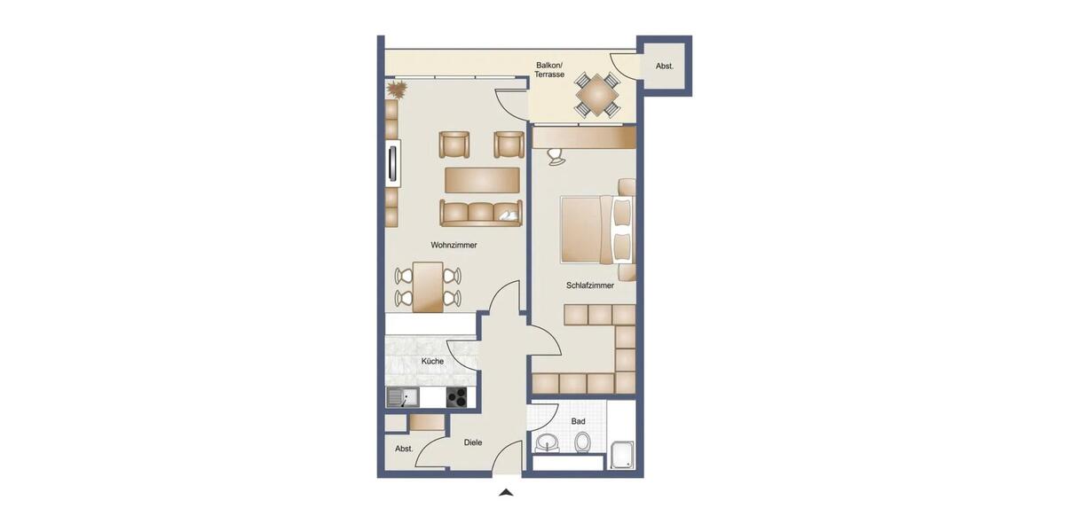 Etagenwohnung Sindelfingen Eichholz - 2 Zimmer, 58 m&sup2;, 1.500&euro; | Angebot:25261601