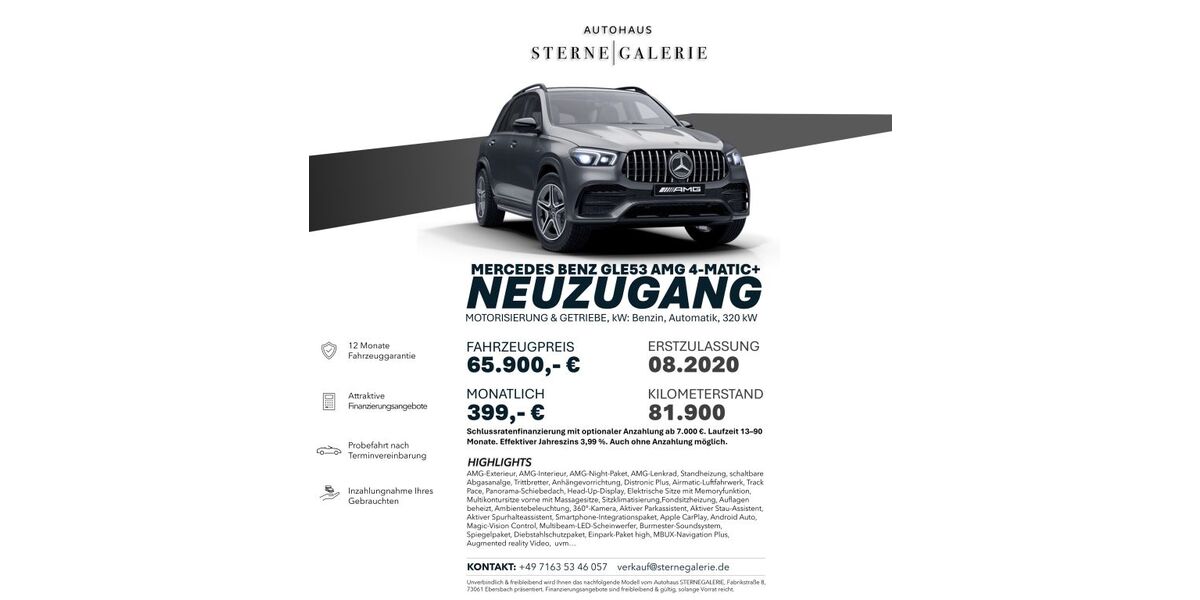 Mercedes-Benz GLE 53 AMG 81.900 km 65.900 &euro; Ebersbach an der Fils 73061