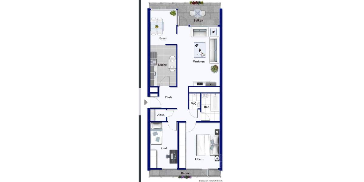 Etagenwohnung Stuttgart Asemwald - 3 Zimmer, 80 m&sup2;, 177.000&euro; | Angebot:25687070