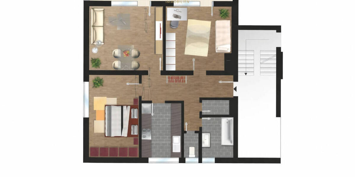 Etagenwohnung Kornwestheim - 3 Zimmer, 85 m&sup2;, 300.000&euro; | Angebot:25986509