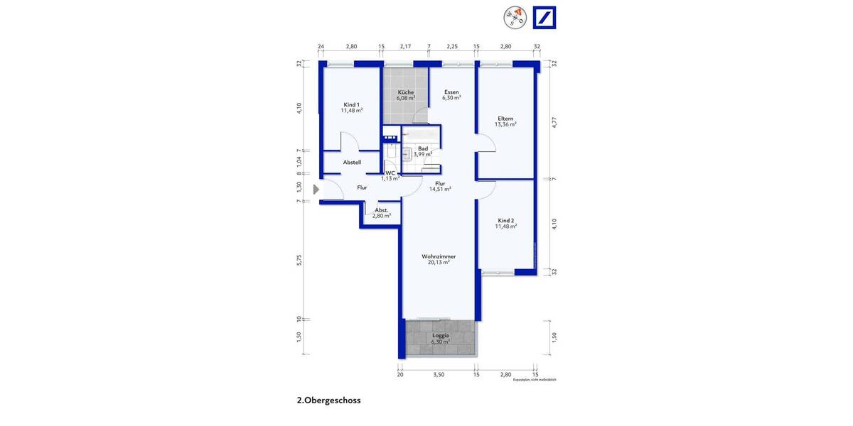 Etagenwohnung Ludwigsburg Eglosheim - 4 Zimmer, 95 m&sup2;, 314.000&euro; | Angebot:25749259