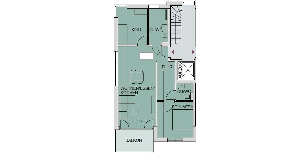 Etagenwohnung Walheim - 3 Zimmer, 73 m&sup2;, 1.050&euro; | Angebot:26681927