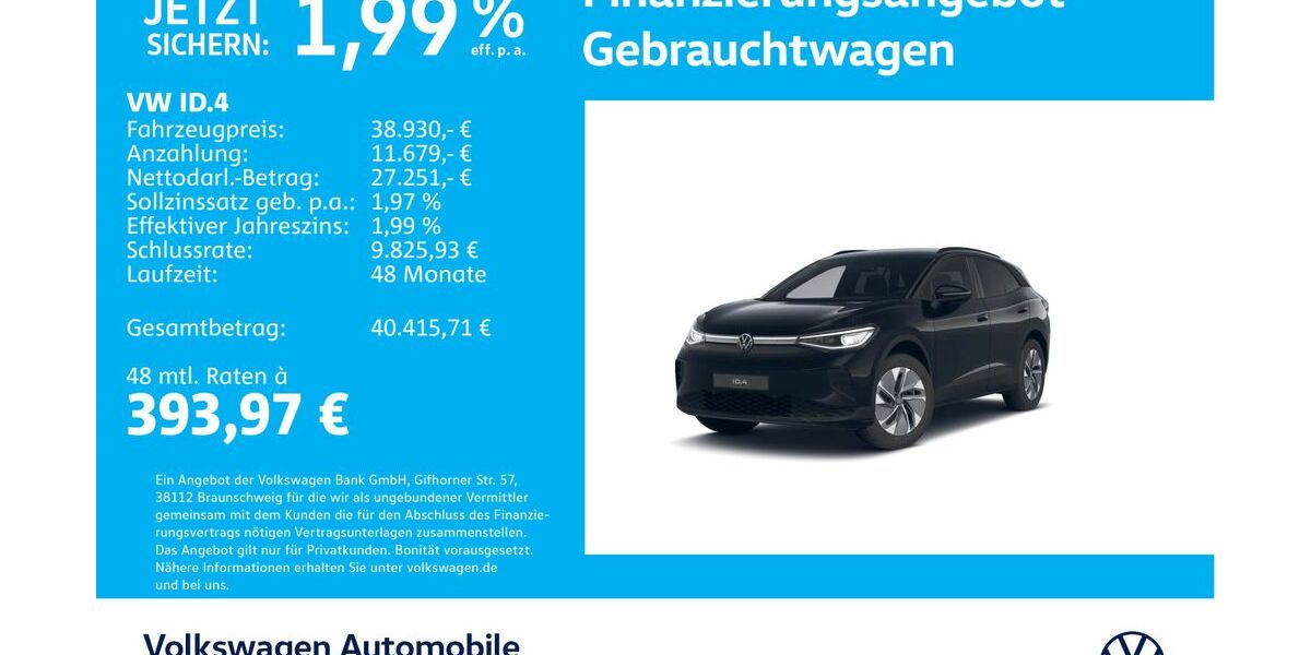 VW ID.4 12.157 km 38.930 &euro; Stuttgart-Feuerbach 70469