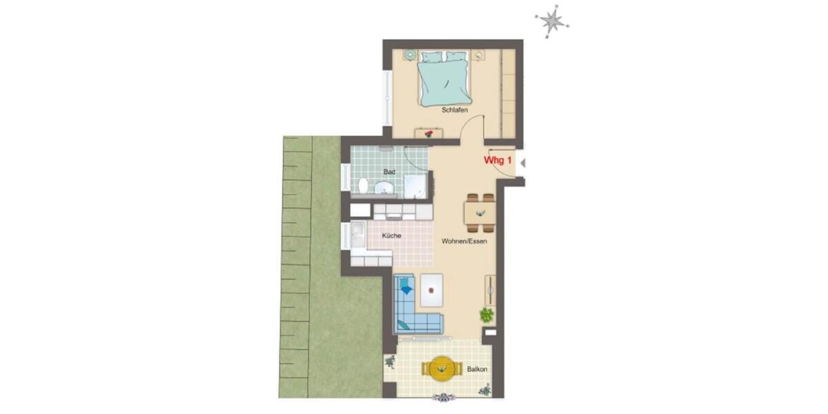 Erdgeschoßwohnung Remseck am Neckar - 2 Zimmer, 47 m&sup2;, 850&euro; | Angebot:27593065