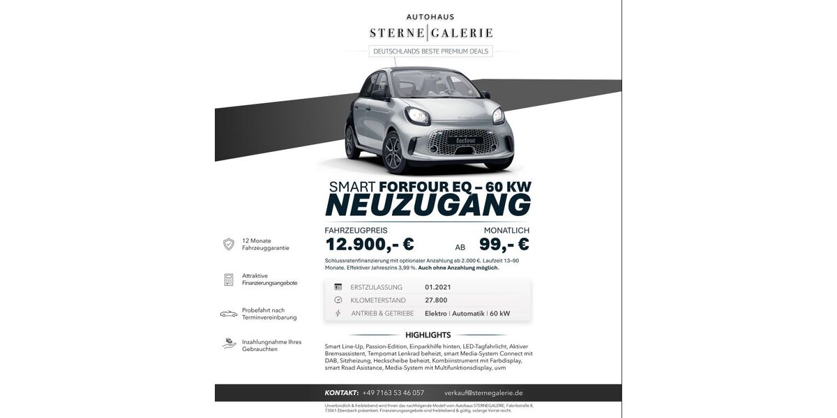 Smart ForFour 27.800 km 12.900 &euro; Ebersbach an der Fils 73061