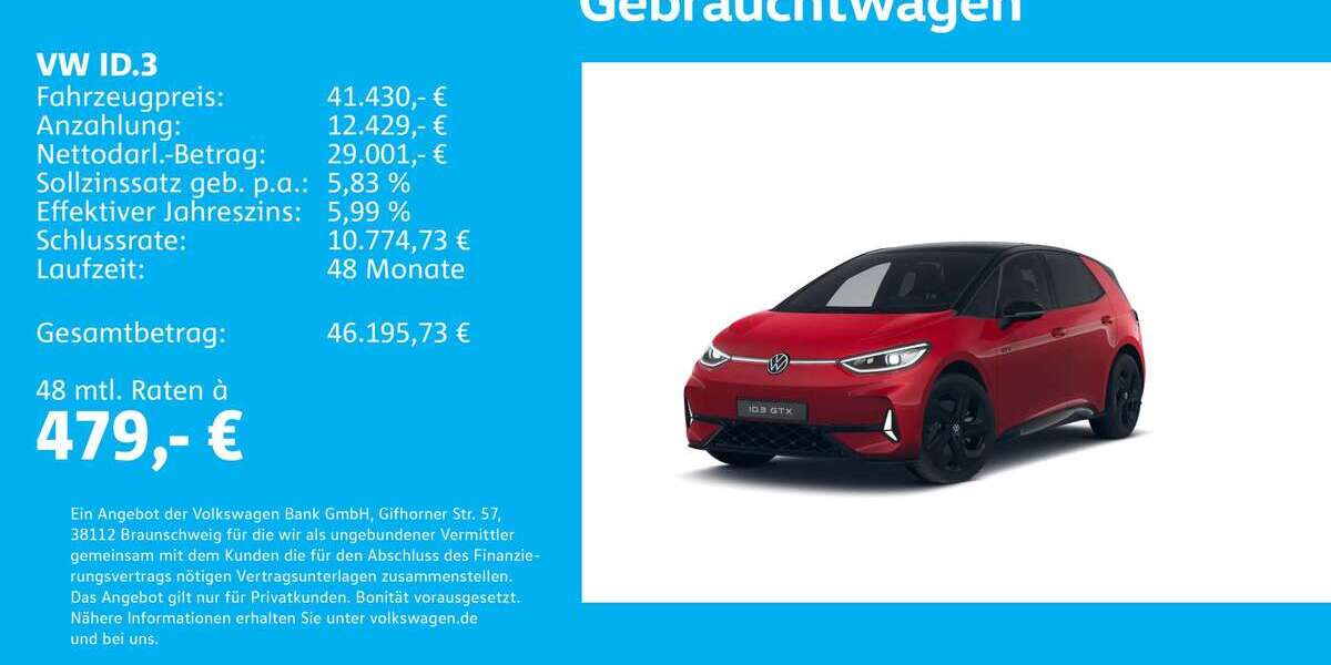 VW ID.3 6.816 km 41.430 &euro; Stuttgart 70188