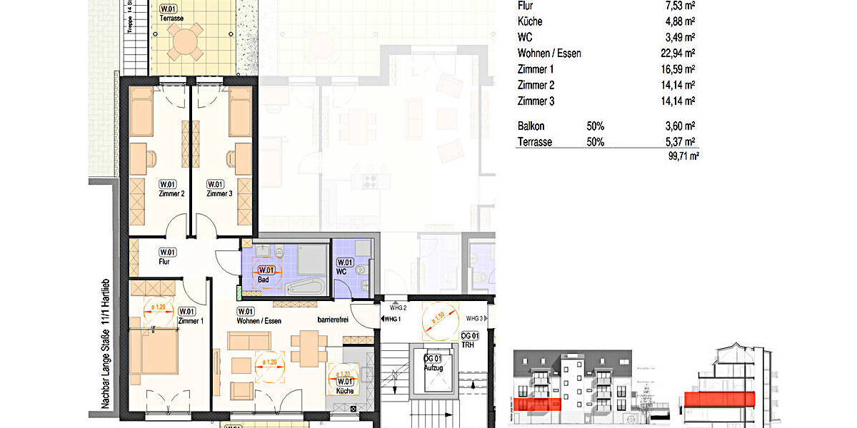 Etagenwohnung Nürtingen / Neckarhausen Neckarhausen - 4 Zimmer, 99 m&sup2;, 596.000&euro; | Angebot:25676076