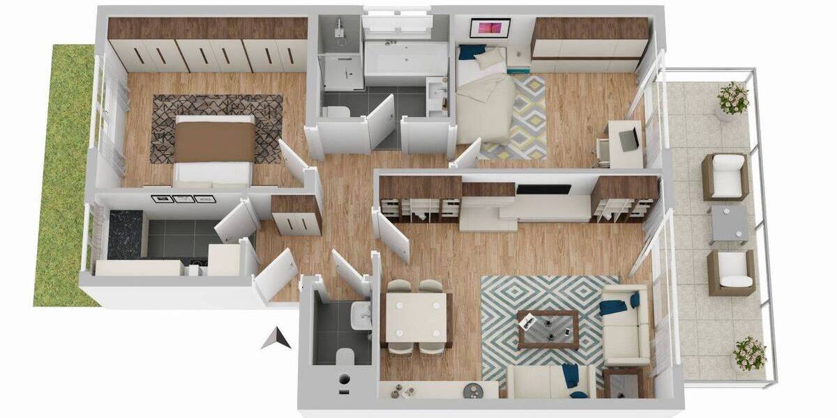 Etagenwohnung Stuttgart Kaltental - 3 Zimmer, 70 m&sup2;, 239.000&euro; | Angebot:26695315