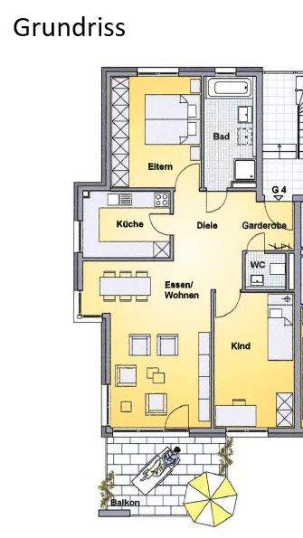 Etagenwohnung Ludwigsburg Mitte - 3 Zimmer, 84 m&sup2;, 419.000&euro; | Angebot:25704076