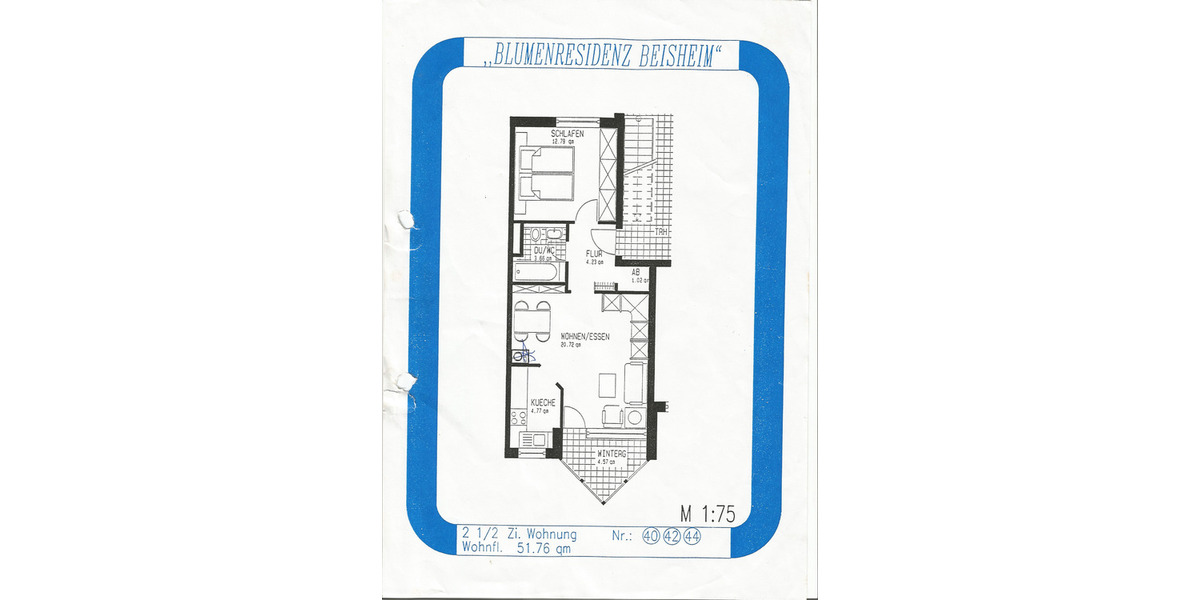 Etagenwohnung Leonberg Höfingen - 2 Zimmer, 52 m&sup2;, 209.000&euro; | Angebot:25669703