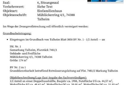 Haus Talheim - 6 Zimmer, 142 m&sup2;, 348.000&euro; | Angebot:26058985