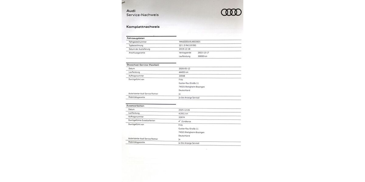 Audi Q2 44.510 km 21.890 &euro; Bietigheim Bissingen 74321