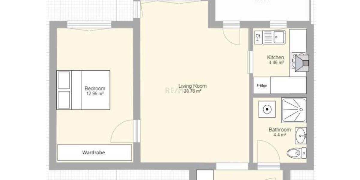 Etagenwohnung Stuttgart Bad Cannstatt - 2 Zimmer, 50 m&sup2;, 950&euro; | Angebot:24409783