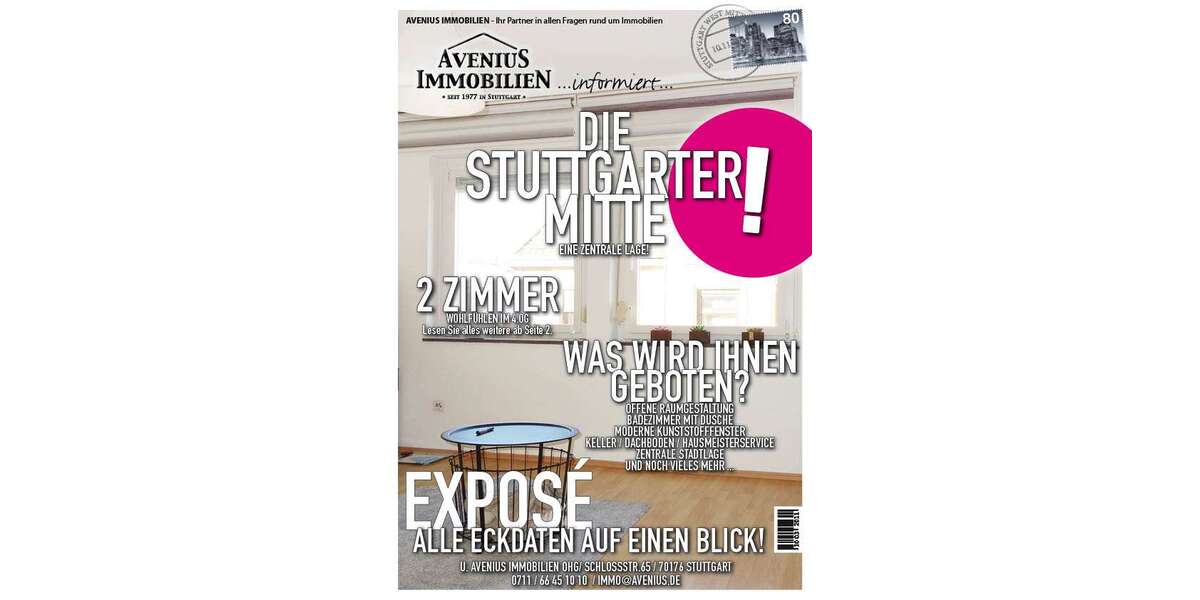 Etagenwohnung Stuttgart Stuttgart-Ost - 2 Zimmer, 38 m&sup2;, 550&euro; | Angebot:27717728