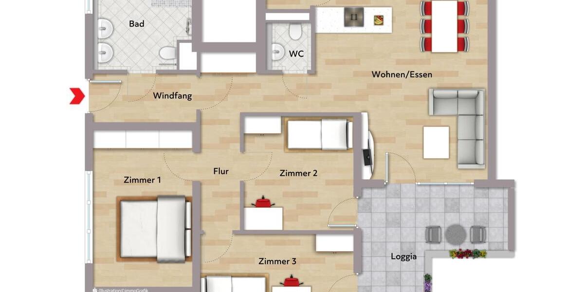 Etagenwohnung Leonberg - 4 Zimmer, 105 m&sup2;, 1.787&euro; | Angebot:23644749