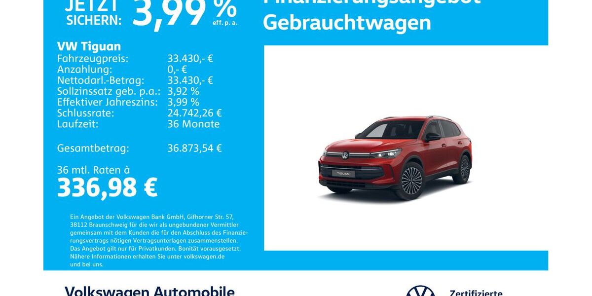 VW Tiguan 22.448 km 33.430 &euro; Stuttgart-Feuerbach 70469