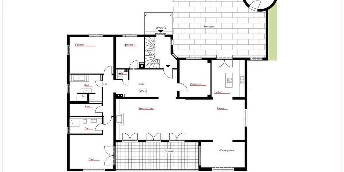 Etagenwohnung Stuttgart Botnang - 5 Zimmer, 235 m&sup2;, 3.725&euro; | Angebot:26129497