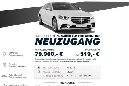 Mercedes-Benz S 400 61.500 km 79.900 &euro; Ebersbach an der Fils 73061