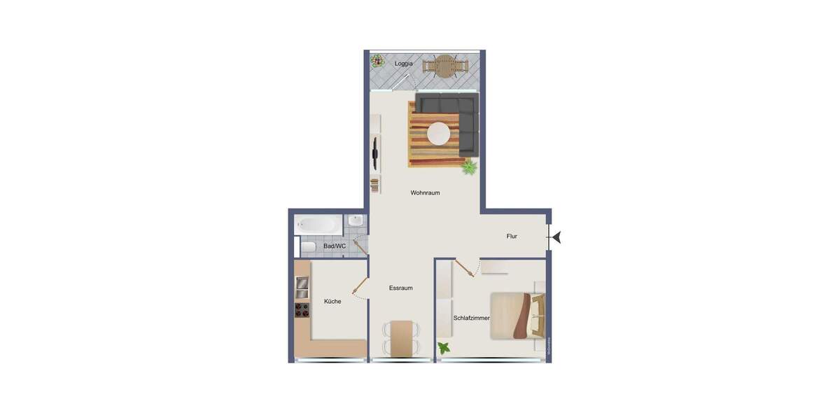 Etagenwohnung Leonberg - 2 Zimmer, 63 m&sup2;, 195.000&euro; | Angebot:25680453