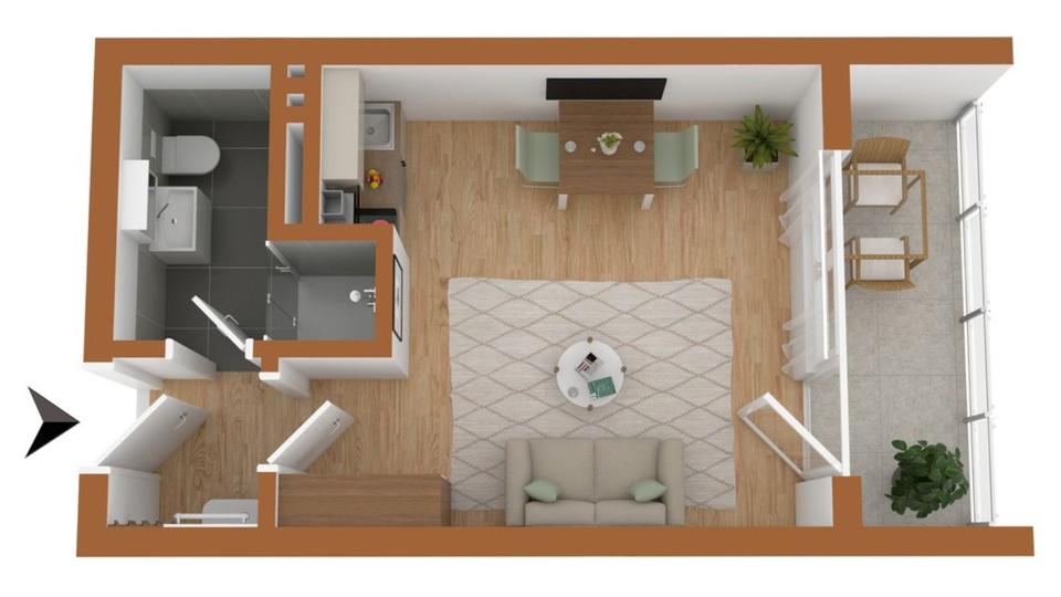 Etagenwohnung Stuttgart Stuttgart-Ost - 1 Zimmer, 29 m&sup2;, 695&euro; | Angebot:25789593