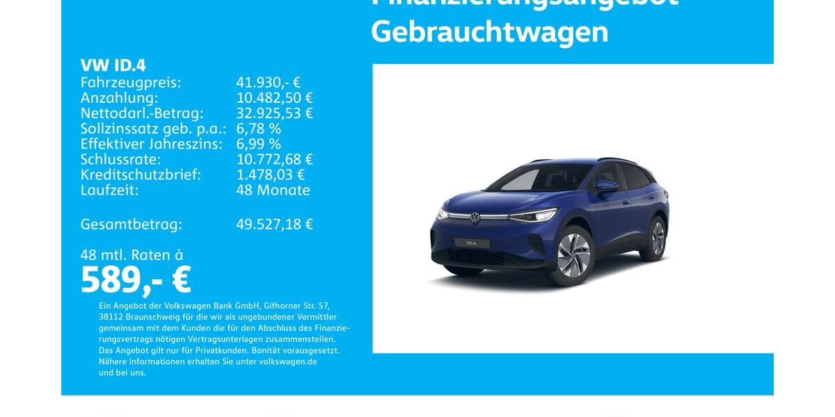 VW ID.4 15.235 km 41.930 &euro; Stuttgart 70563