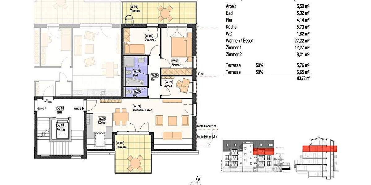 Etagenwohnung Nürtingen / Neckarhausen Neckarhausen - 3 Zimmer, 82 m&sup2;, 536.000&euro; | Angebot:25732741